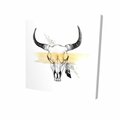 Fondo 32 x 32 in. Cow Skull with Feather-Print on Canvas FO2789515
